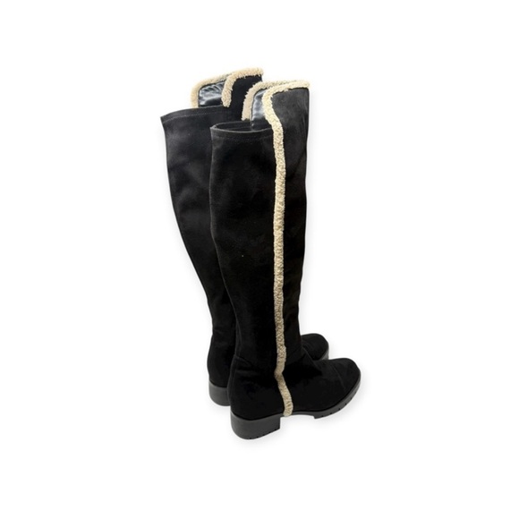 Karl Lagerfeld Black and Cream Over the Knee Boots - Picture 9 of 10